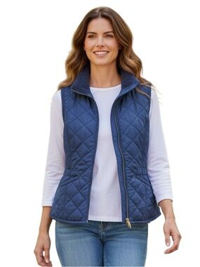 Bit & Bridle Quilted Blue Vest for Women